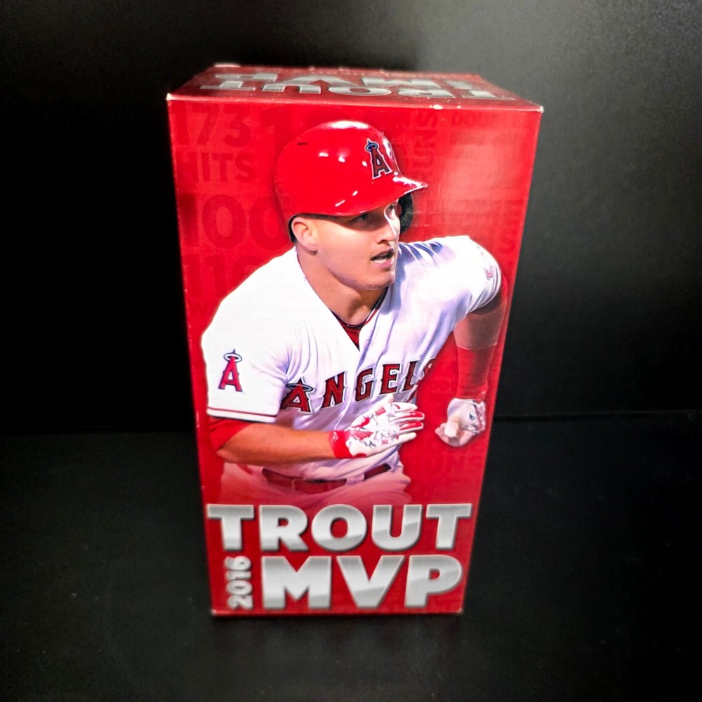 MLB Mike Trout Bobblehead Red 2016 MVP SGA Angels 100 RBI Collectible